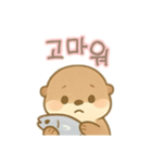 可愛いカワウソ 韓国語（個別スタンプ：9）