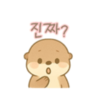 可愛いカワウソ 韓国語（個別スタンプ：10）