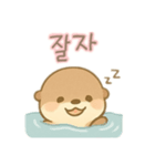 可愛いカワウソ 韓国語（個別スタンプ：16）