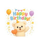 ずっと使える♪白くまの誕生日スタンプ（個別スタンプ：8）