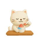 [アレンジ用]白猫 夏休み（個別スタンプ：2）