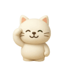 [アレンジ用]白猫 夏休み（個別スタンプ：3）