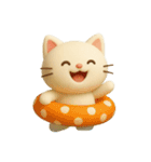 [アレンジ用]白猫 夏休み（個別スタンプ：5）