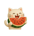 [アレンジ用]白猫 夏休み（個別スタンプ：12）
