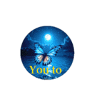 蝶々と月と海と..Butterfly, Moon and Sea（個別スタンプ：12）