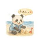 ふわふわパンダの夏スタンプ（個別スタンプ：2）