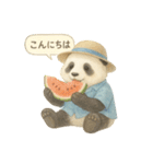 ふわふわパンダの夏スタンプ（個別スタンプ：5）