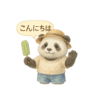 ふわふわパンダの夏スタンプ（個別スタンプ：6）