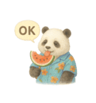 ふわふわパンダの夏スタンプ（個別スタンプ：7）