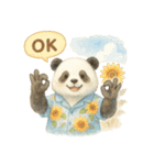 ふわふわパンダの夏スタンプ（個別スタンプ：34）