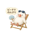 夏だ！文鳥とオカメの涼スタンプ（個別スタンプ：5）