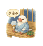 夏だ！文鳥とオカメの涼スタンプ（個別スタンプ：19）