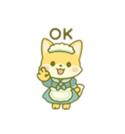 キツネのメイド 日本語（個別スタンプ：3）