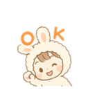 うさぎの着ぐるみ女の子 日本語（個別スタンプ：2）