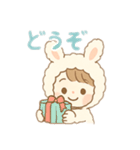 うさぎの着ぐるみ女の子 日本語（個別スタンプ：6）