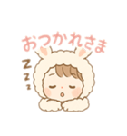 うさぎの着ぐるみ女の子 日本語（個別スタンプ：12）