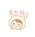 うさぎの着ぐるみ女の子 日本語（個別スタンプ：13）