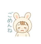 うさぎの着ぐるみ女の子 日本語（個別スタンプ：14）