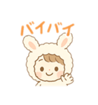 うさぎの着ぐるみ女の子 日本語（個別スタンプ：16）
