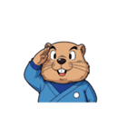 【敬礼マーモット 5】（個別スタンプ：3）