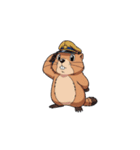【敬礼マーモット 5】（個別スタンプ：11）