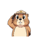 【敬礼マーモット 5】（個別スタンプ：14）