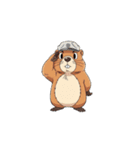 【敬礼マーモット 5】（個別スタンプ：16）