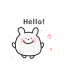 ゆるうさぎ日常スタンプ｜英語（個別スタンプ：1）