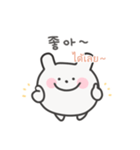 韓国語×タイ語 ゆるうさぎ日常（個別スタンプ：10）