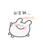 韓国語×タイ語 ゆるうさぎ日常（個別スタンプ：19）