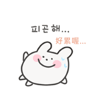 韓国語×台湾語 ゆるうさぎ日常（個別スタンプ：19）