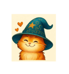 魔法の帽子をかぶった猫（個別スタンプ：10）