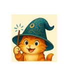 魔法の帽子をかぶった猫（個別スタンプ：40）