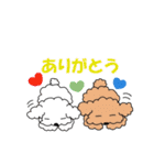 白プー茶プーと友達（個別スタンプ：12）