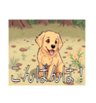 ゴールデンレトリバーがいっぱい（個別スタンプ：3）