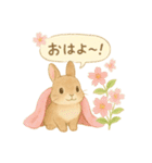 うさぎとお花のやさしい気持ち（個別スタンプ：1）