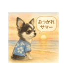 ふわふわチワワの夏スタンプ（個別スタンプ：4）