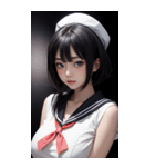 暗いセーラー服の女の子（個別スタンプ：3）