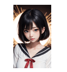 暗いセーラー服の女の子（個別スタンプ：7）