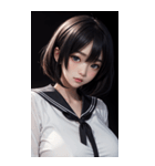 暗いセーラー服の女の子（個別スタンプ：9）