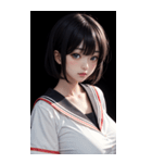 暗いセーラー服の女の子（個別スタンプ：11）