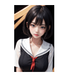 暗いセーラー服の女の子（個別スタンプ：13）