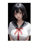 暗いセーラー服の女の子（個別スタンプ：14）
