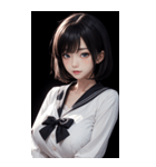 暗いセーラー服の女の子（個別スタンプ：15）