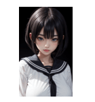 暗いセーラー服の女の子（個別スタンプ：16）