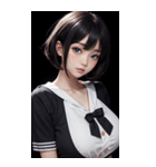 暗いセーラー服の女の子（個別スタンプ：17）