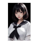 暗いセーラー服の女の子（個別スタンプ：18）