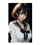 暗いセーラー服の女の子（個別スタンプ：19）