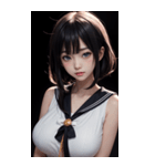 暗いセーラー服の女の子（個別スタンプ：23）