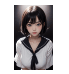 暗いセーラー服の女の子（個別スタンプ：24）